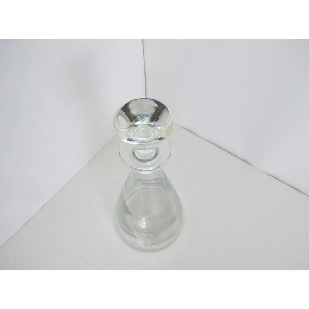 Vintage Wine Porto Sandeman White Silhouette Etch Logo Glass Decanter Carafe (C)